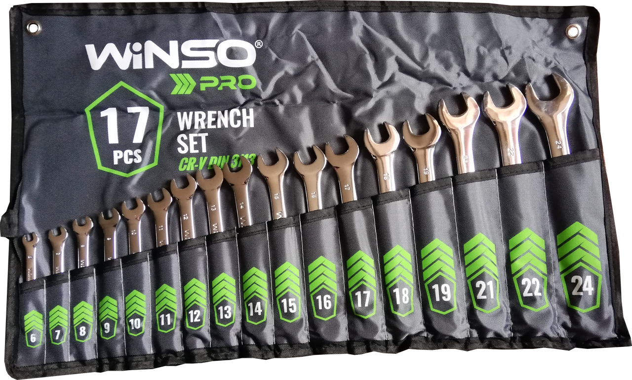 Набір ключів ріжково-накидних WINSO CrV 17 од. (900117)