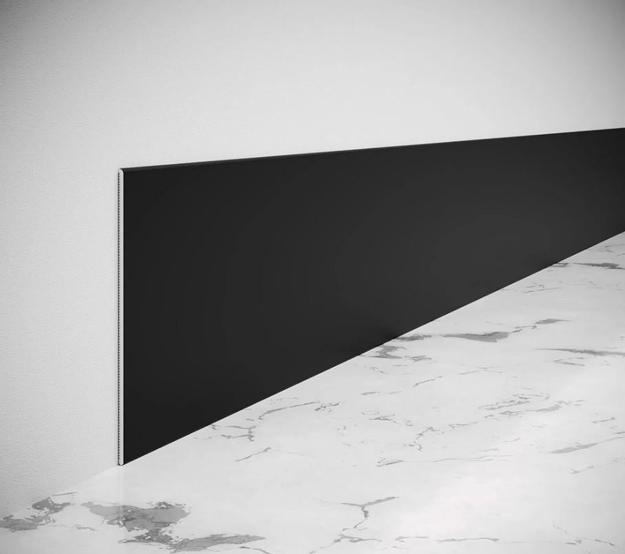 Плінтус алюмінієвий накладний ALU-NP802 80х2х2700 мм Чорний (27504224)