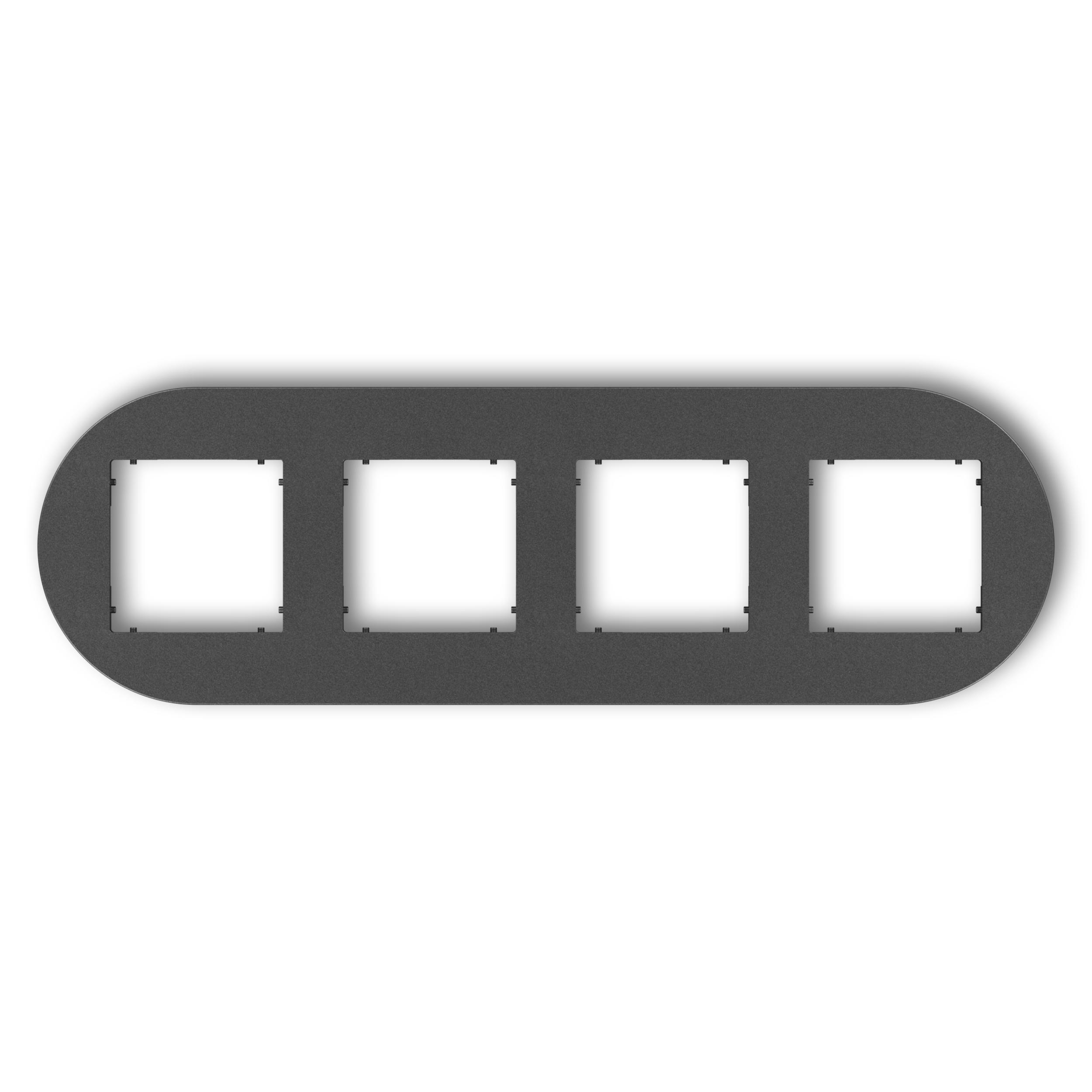 Рамка четверная универсальная круглая Karlik Mini Графитовый (11MRTO-4)