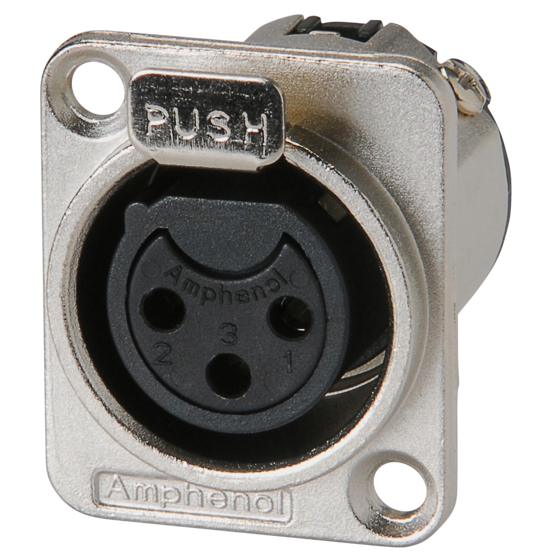 Гнездо AMPHENOL XLR 3 на панель фланец D-типа Черный (AC3FDZB)