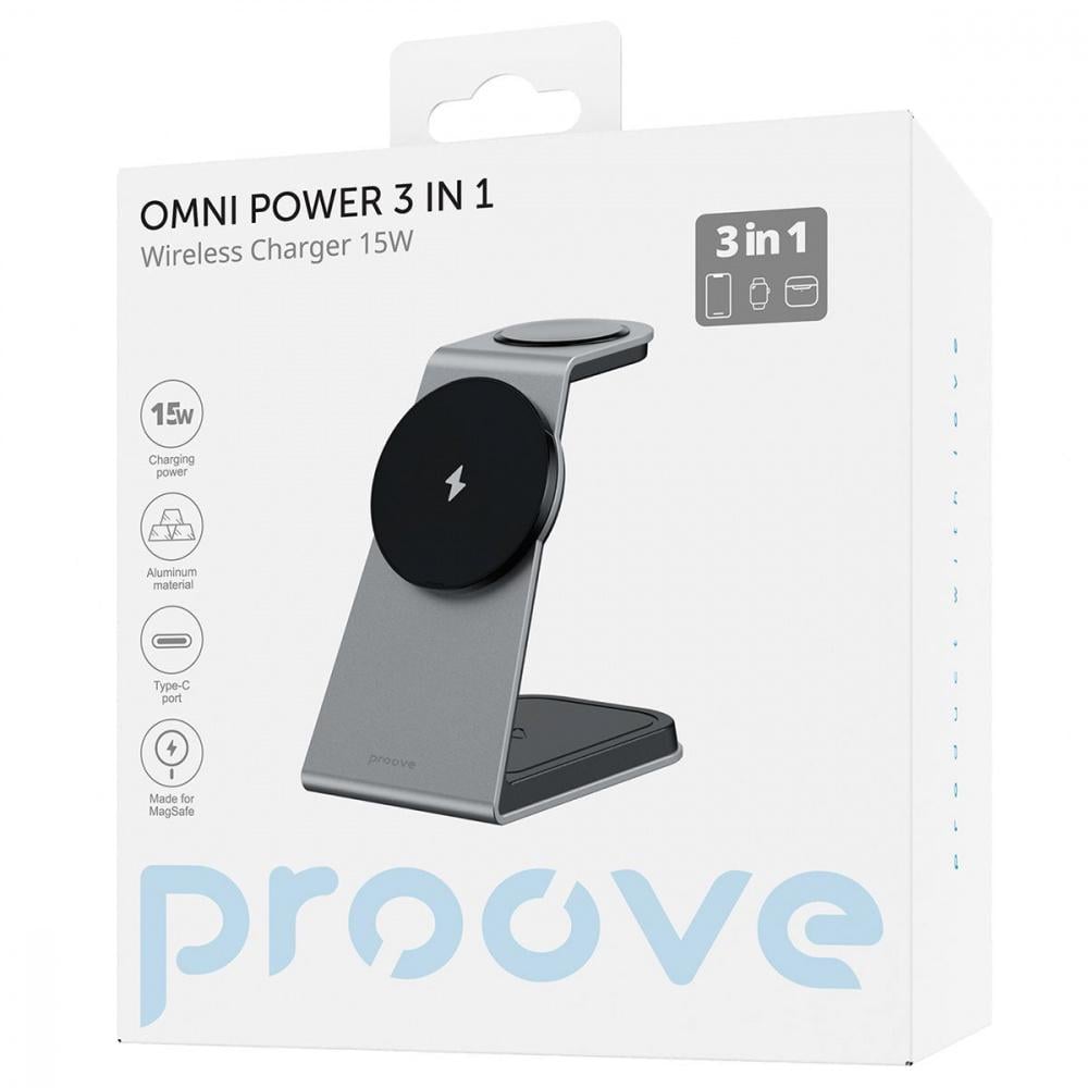 Зарядное устройство беспроводное Proove Omni Power 3в1 Белый (55539 white) - фото 2