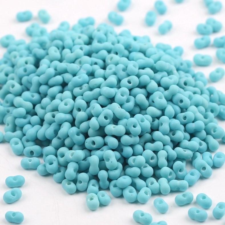 Бисер стеклянный в форме арахиса FARFALLE 6х4х3,2 мм 10 г Бирюзовый матовый (БР0604а41)
