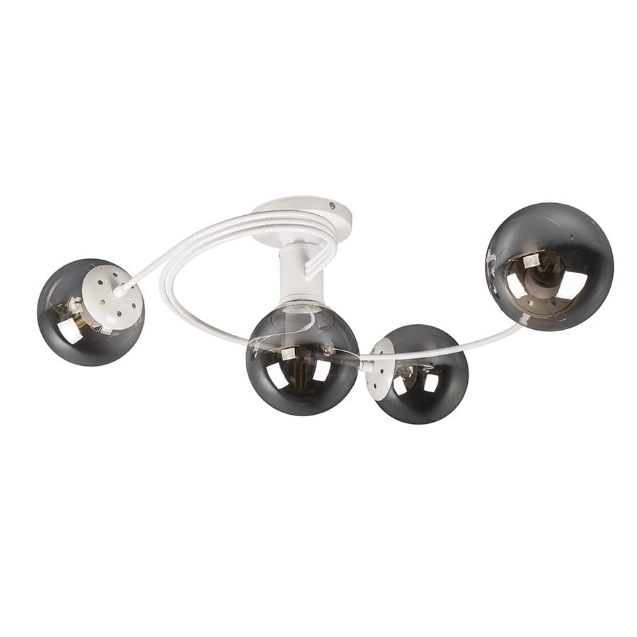 Люстра стельова молекула Light House LS-19426-4 WH/BKчорний плафон Білий