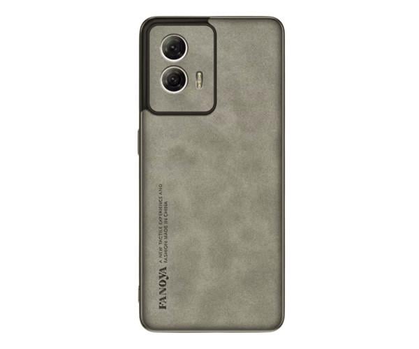 Кожаный чехол - накладка Fanoya для Motorola Moto G85 / S50 Neo Серый