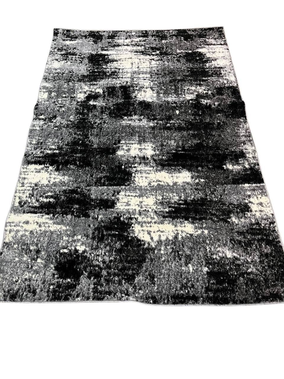 Ковер с небольшим ворсом 250x350 см Черно-белый абстракция (464)