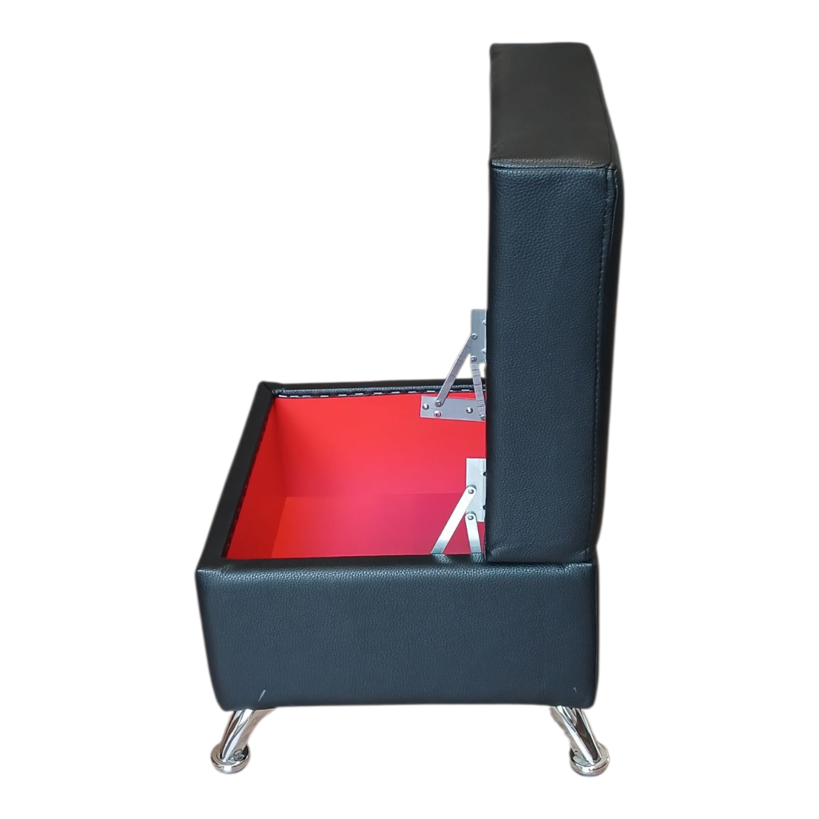 Пуф квадратний з нішею Павучок екошкіра Вестер 45х45 см висота 40 см Чорний - фото 3