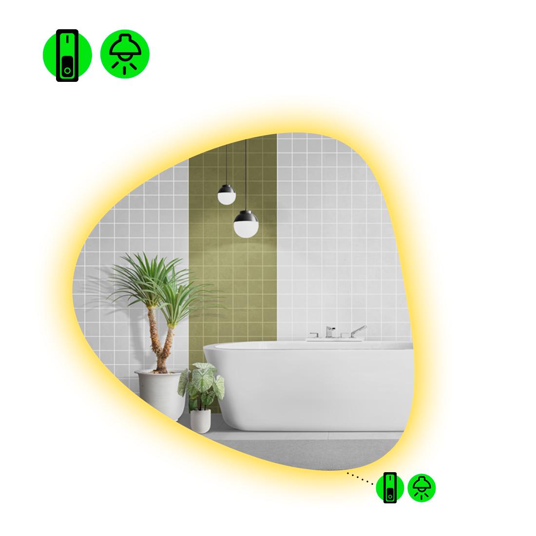 Зеркало с LED подсветкой Nuvola 2 с механическим включателем 60x60 см (8737669)