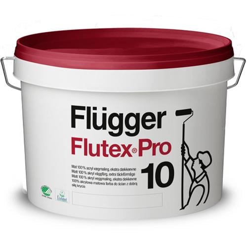 Краска акриловая шелковисто-матовая Flugger Flutex Pro10 9 л