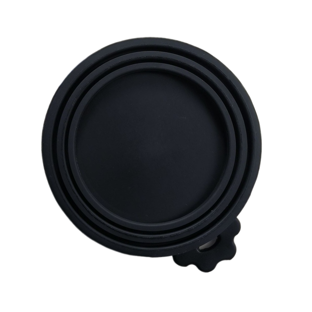 Кришка харчова для консервів та кормів силіконова 3в1 Чорний (U9297)