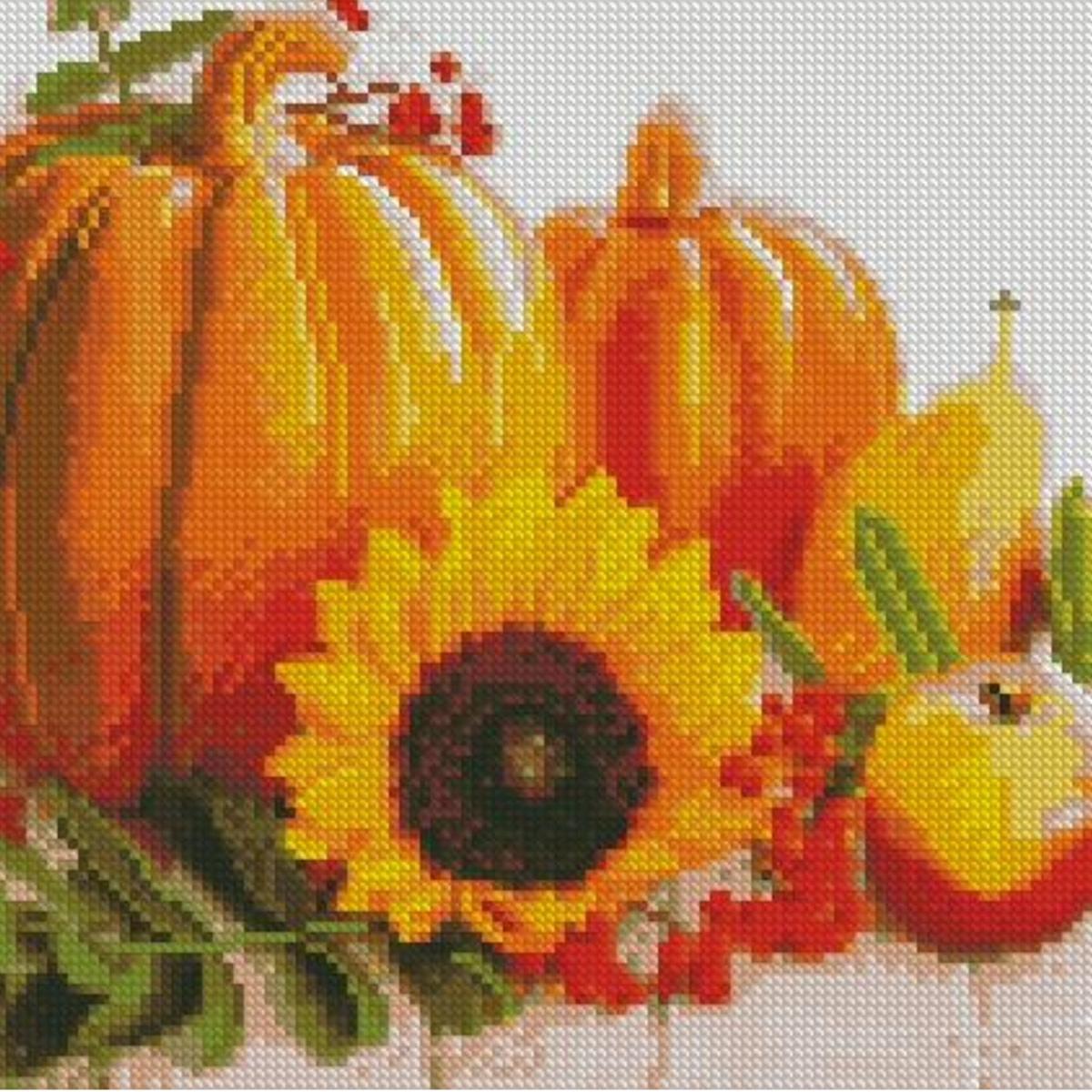 Алмазная мозаика Strateg Премиум Осенний натюрморт 30x30 см (CA-0045)