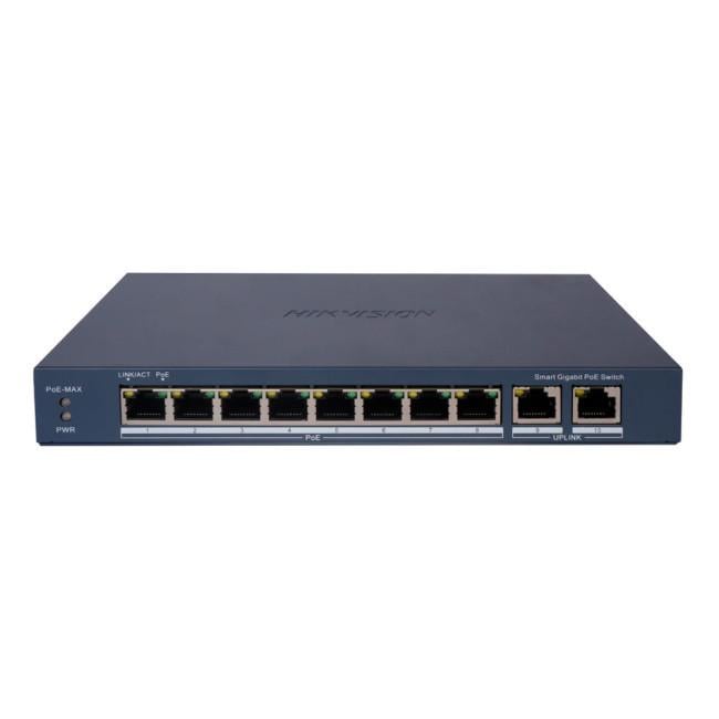 Коммутатор управляемый Hikvision DS-3E1510P-EIV2 POE 8 портов (3103387492)