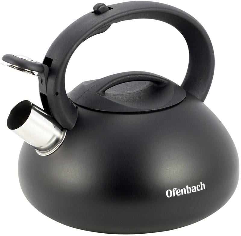 Чайник Ofenbach Happy Kettle из нержавеющей стали со свистком 2,5 л Черный матовый