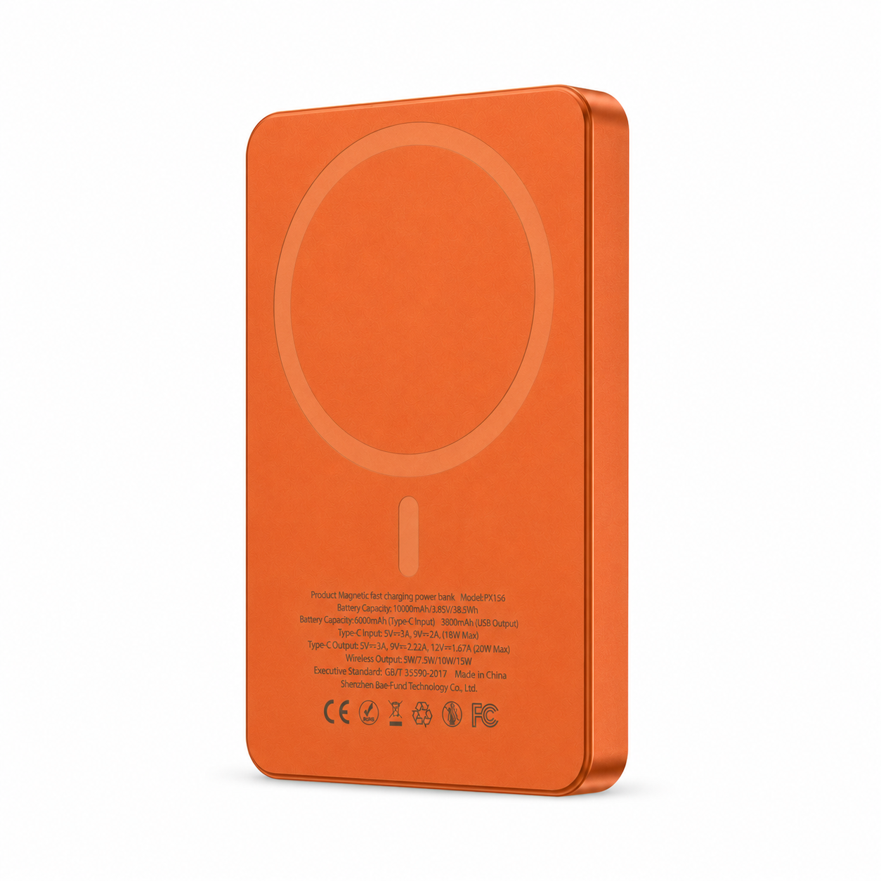 Повербанк Foneng PX156 10000 mAh Ultra-Thin Metal Magnetic Wireless 20+15W Orange (68152794)