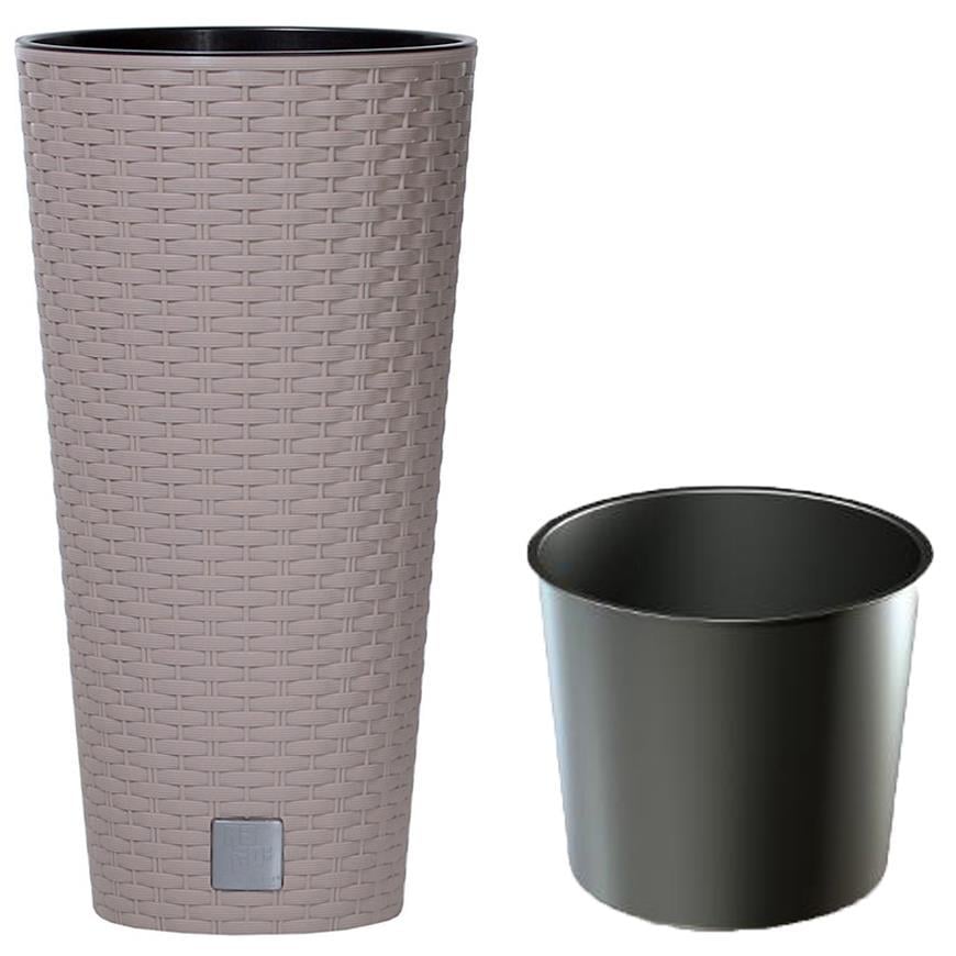 Горшок для цветов Prosperplast Rato тубус со вставкой Мокка (77965-7529)