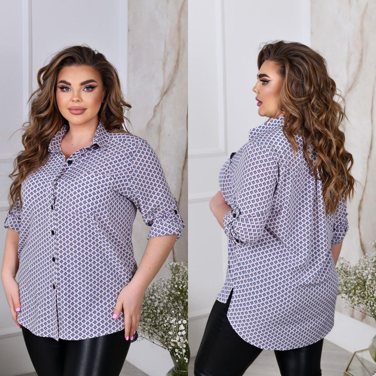 Блузка прямий силует з довгим рукавом на манжеті р. 52-54 Білий (3629) - фото 2 Блузка прямий силует з довгим рукавом на манжеті р. 52-54 Білий (3629) - фото 2