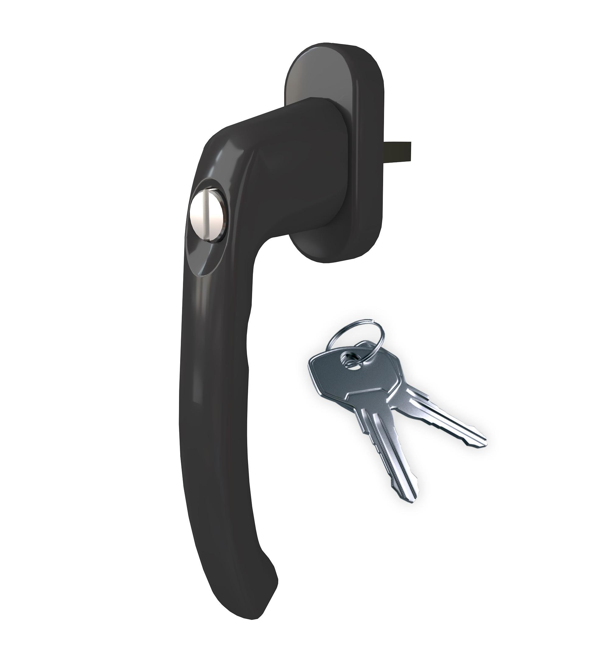 Ручка оконная ASTEX Antey WH 038 с замком Графит (WH038/35 RAL7024)