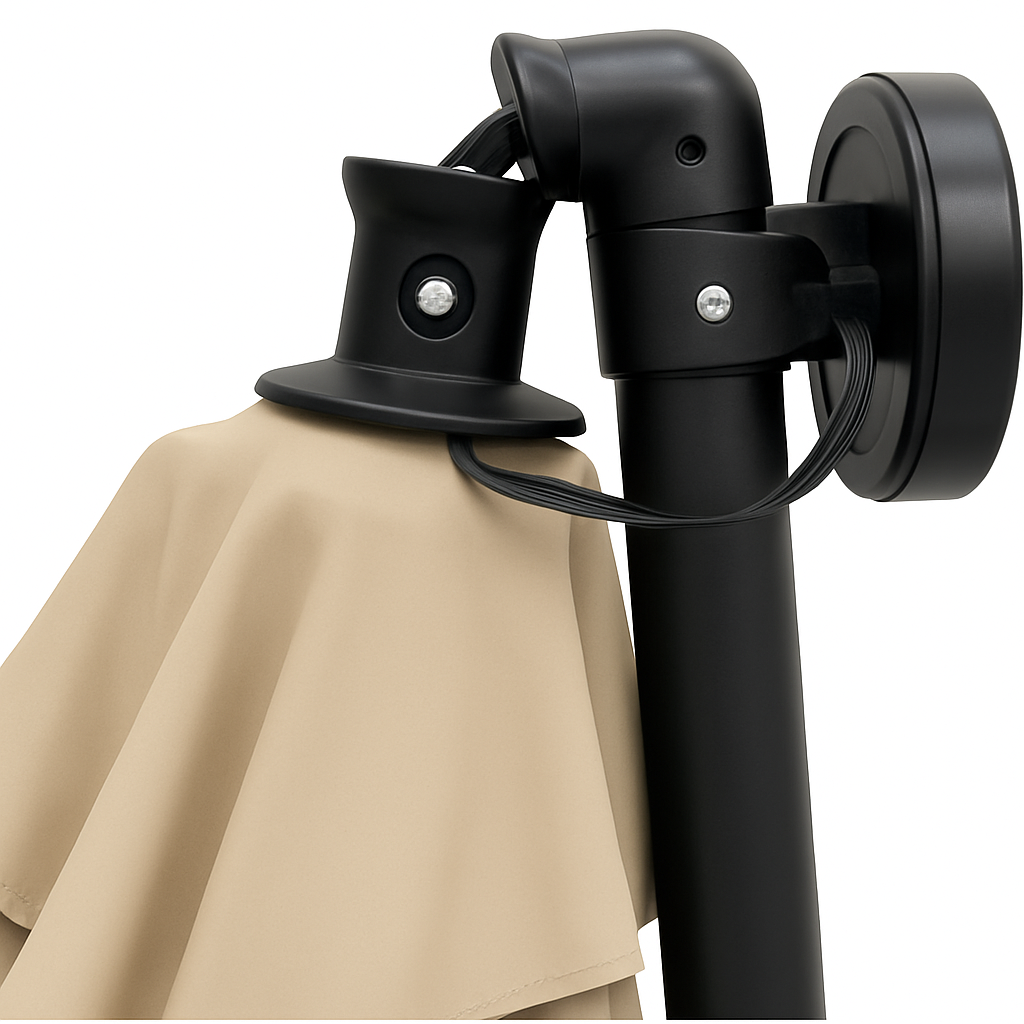 Парасоля садова WCG з LED підсвічуванням та чохол 3 м Бежевий - фото 6