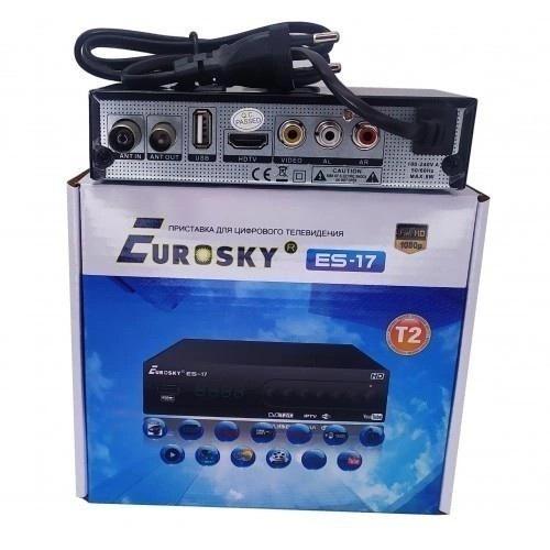 Тюнер цифровий Eurosky ES-17 IPTV Metal Т2 DVB-T/T2/C ефірний ресивер з підтримкою цифрового кабельного ТБ (12243784) - фото 2