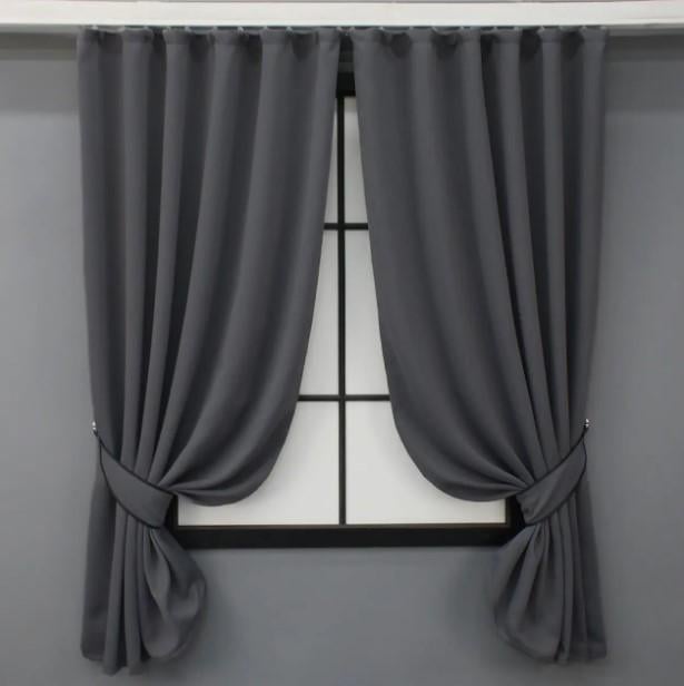 Шторы из ткани блекаут Bagema Rvs 1,7х1,7 м 2 шт. Темно-серый (1241ш)