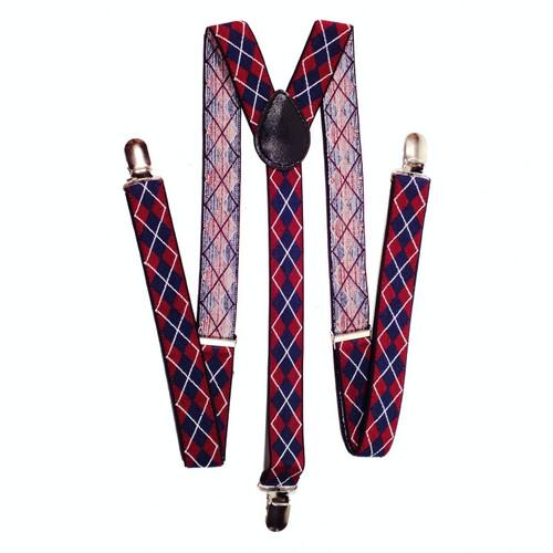 Подтяжки для брюк Seta Decor 11-155 Бордово-синий ромб