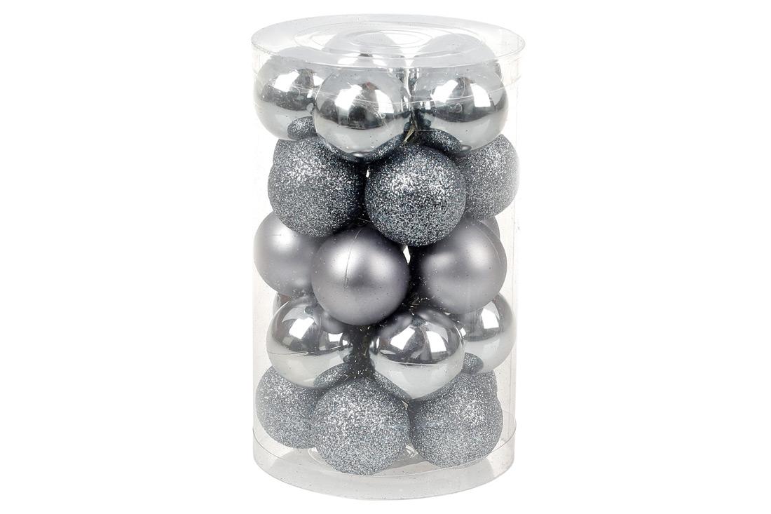 Набор елочных шаров BonaDi 3 см 25 шт. Стальной синий (147-873