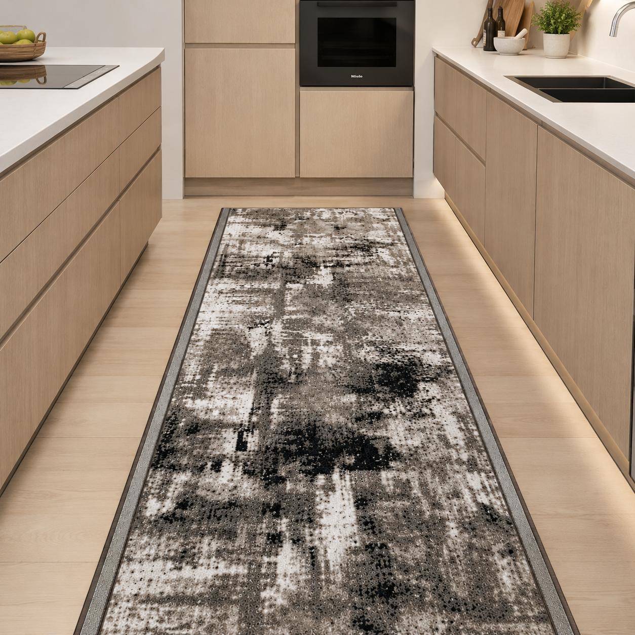 Дорожка ковровая на войлочной основе Marble 1,2 м Коричневый (120-163)