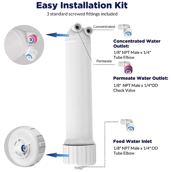 Корпус для мембрани зворотного осмосу FilterPoint 50-125 GPD (2838) - фото 5 Корпус для мембрани зворотного осмосу FilterPoint 50-125 GPD (2838) - фото 5
