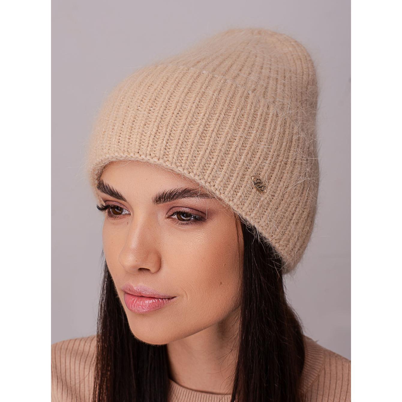 Шапка ангоровая Leks ТРЮФЕЛЬ в рубчик с отворотом утепленная флисом one size Бежевый (205122) - фото 1 Шапка ангоровая Leks ТРЮФЕЛЬ в рубчик с отворотом утепленная флисом one size Бежевый (205122) - фото 1