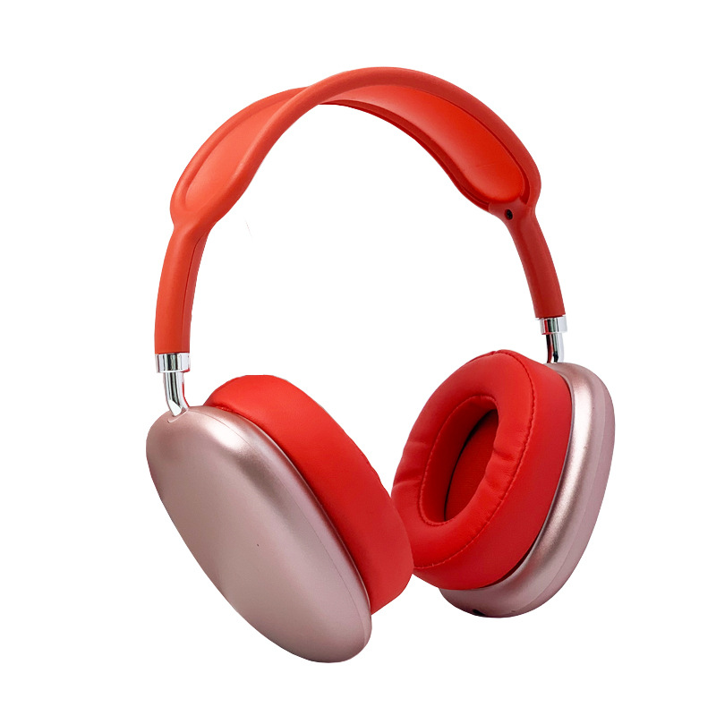 Наушники беспроводные-гарнитура Macaron Bluetooth MP3/AUX/microSD Красный