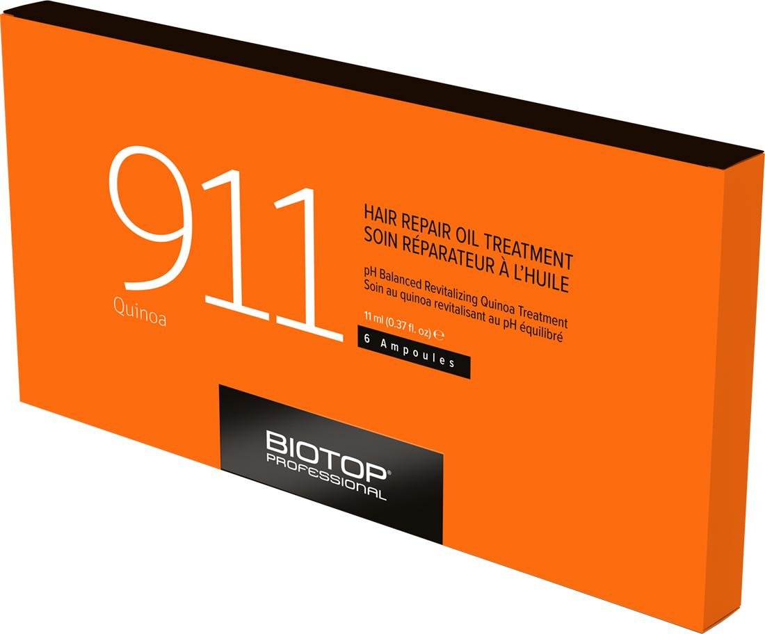 Масло для волос в ампулах BIOTOP 911 питание и восстановление с протеинами киноа 6x11 мл (27455)