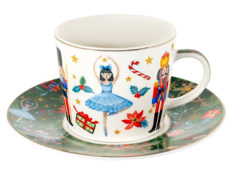 Набір чайних чашок Lefard Клара і Лускунчик порцелянових з блюдцем на 2 персони 250 мл (922-098) - фото 2