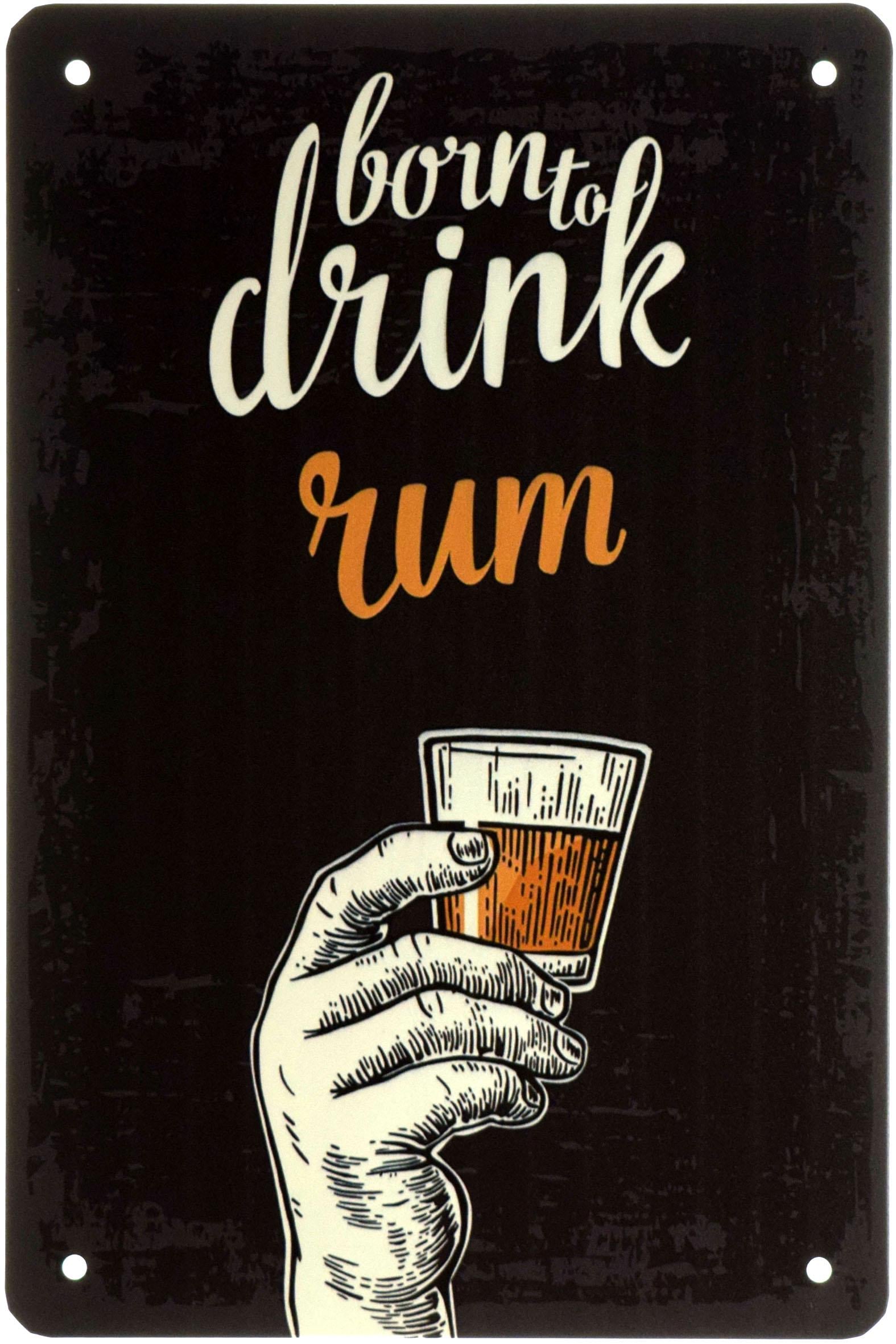 Табличка металева Народжений Пити Ром/Born To Drink Rum 20x30 см