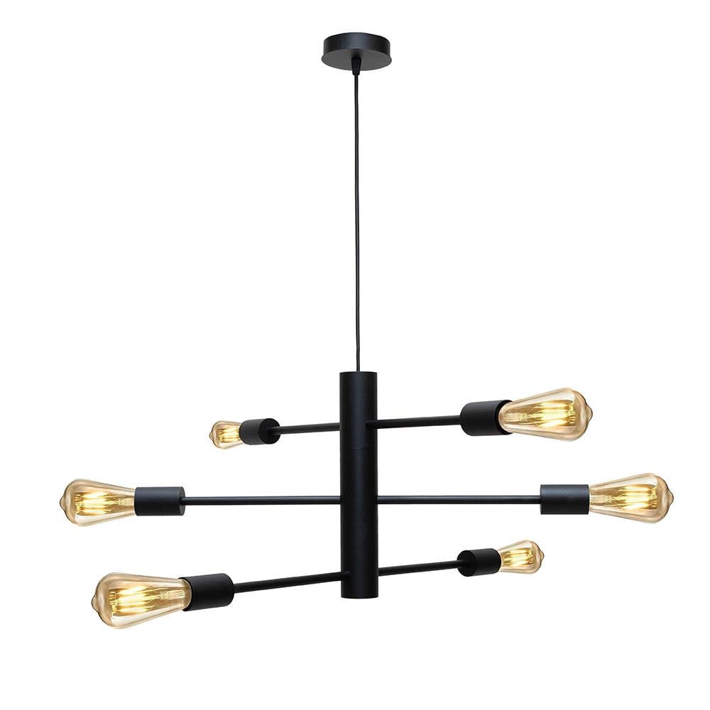 Люстра MSK ELECTRIC Asket с металлическим корпусом под шесть ламп Е27 Черный (NL 6120-6 BK)