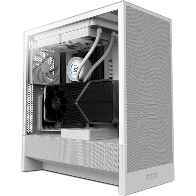 Корпус для ПК NZXT H5 Flow Midi-Tower PSU E-ATX/ATX/MicroATX/Mini-ITX White (CC-H52FW-01)