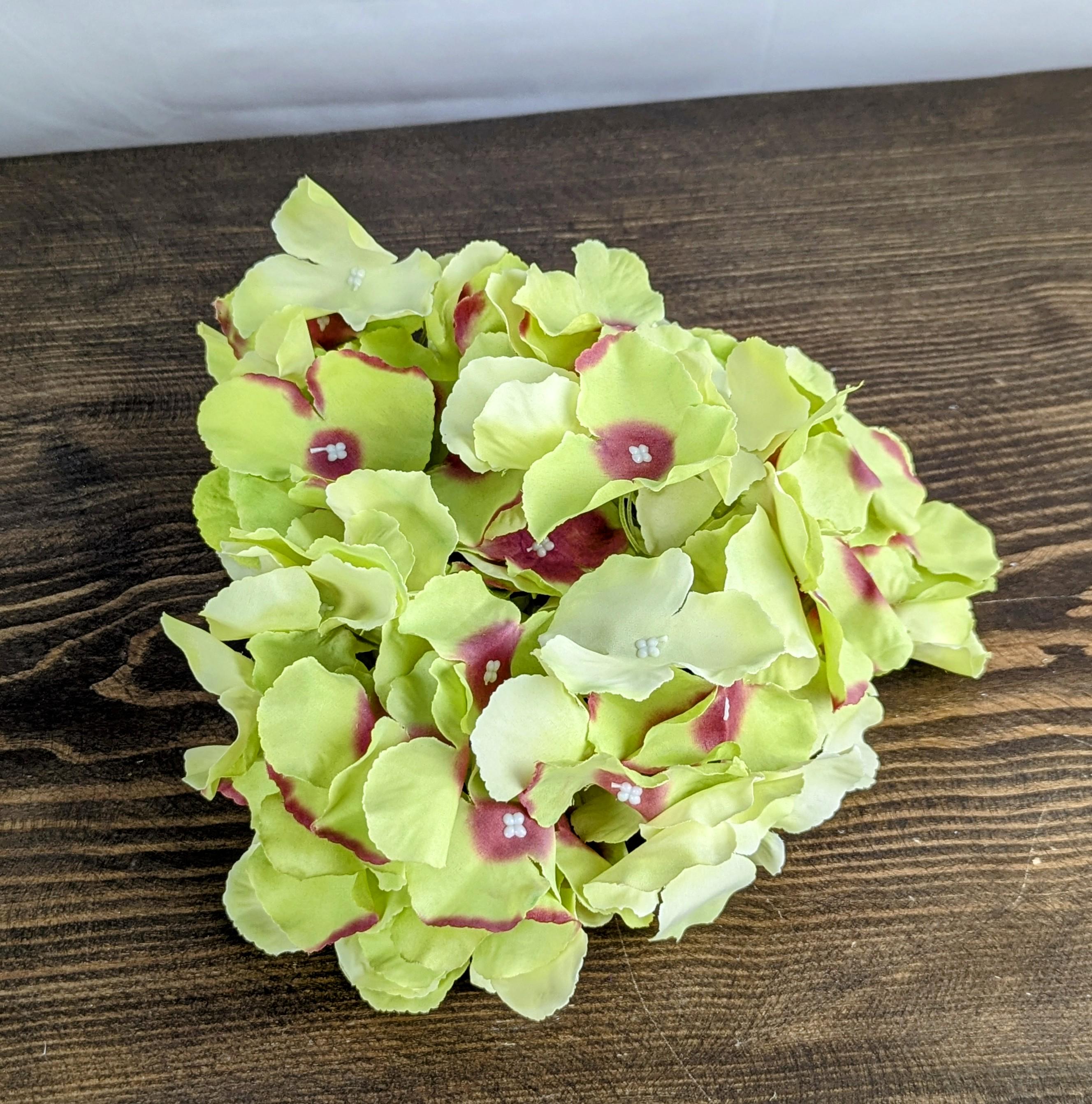 Искусственная головка гортензии 17 см Салатовый