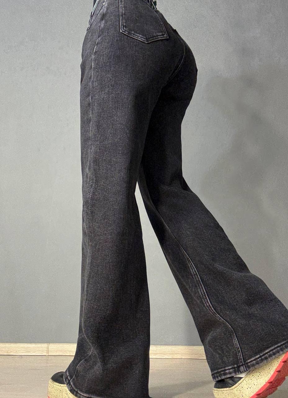 Джинси жіночі Derun 8209-8210 утеплені палаццо на флісі з ременем р. 32 Чорний (5673) - фото 3 Джинси жіночі Derun 8209-8210 утеплені палаццо на флісі з ременем р. 32 Чорний (5673) - фото 3