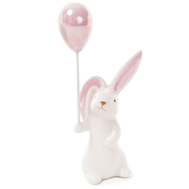 Декоративная фигурка BonaDi Кролик с шариком 14 см Бело-розовый (872-820)