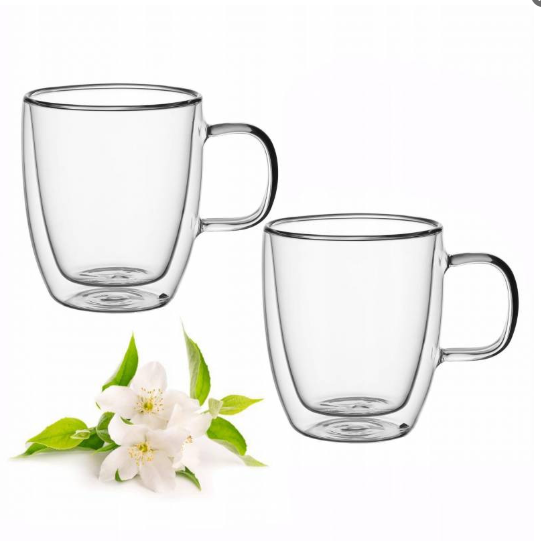 Набор чашек стеклянных Kamille с двойными стенками 350 мл 2 шт. - фото 2 Набор чашек стеклянных Kamille с двойными стенками 350 мл 2 шт. - фото 2