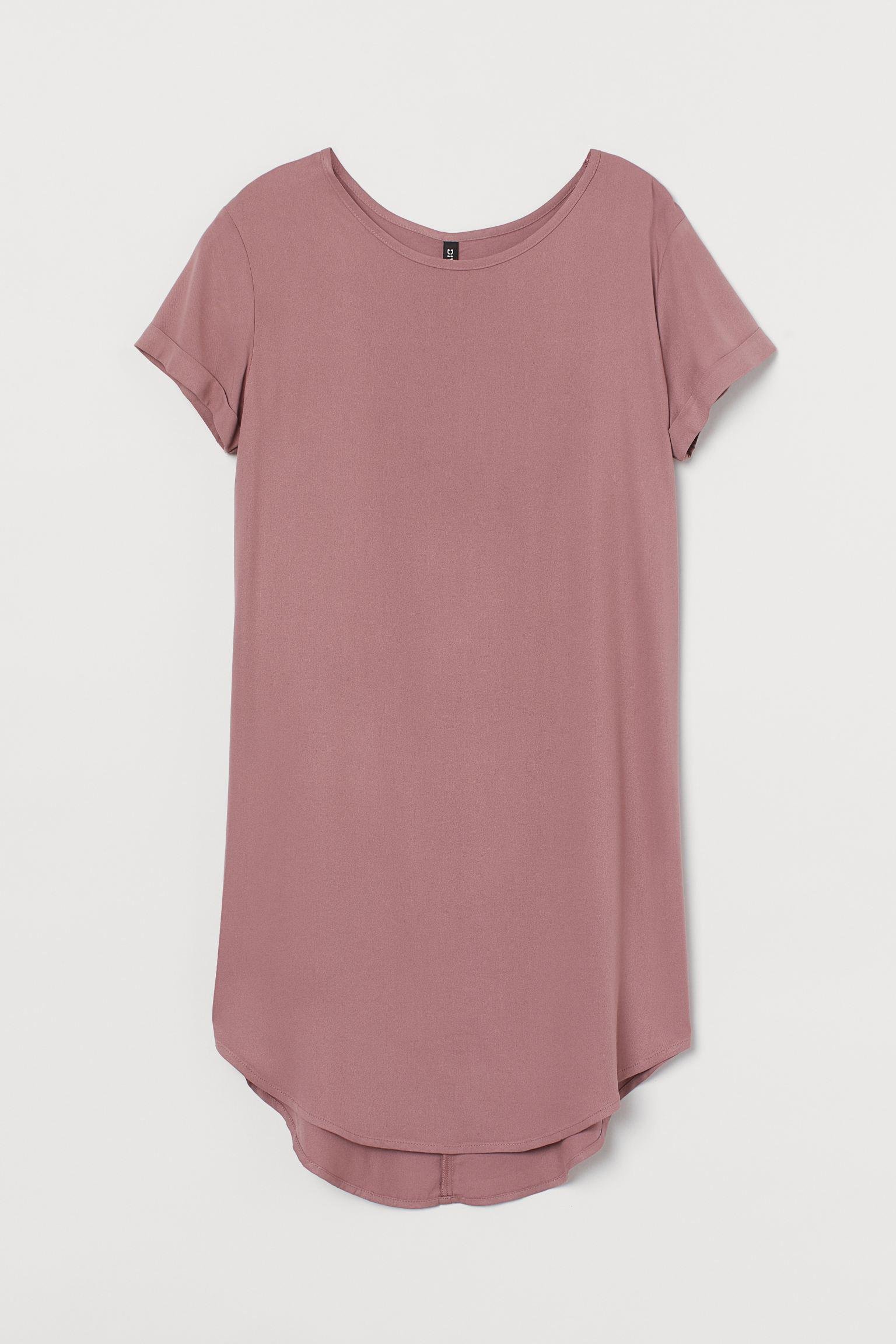 Платье-футболка р. 46 Пудровый (8436871wer)