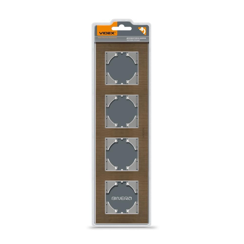 Рамка алюминиевая горизонтальная Videx Binera VF-BNFRA4H-CH