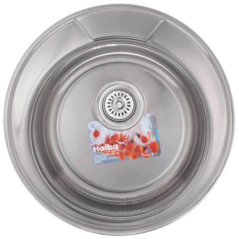 Мойка кухонная Haiba HB0533 из нержавеющей стали круглая 490x490 мм 0.8 мм (25971555)