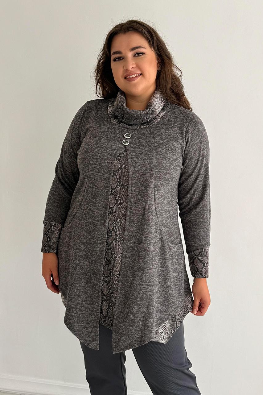 Туніка жіноча PANNI Дана р. 56-58 Сірий (Р2508252268) - фото 5 Туніка жіноча PANNI Дана р. 56-58 Сірий (Р2508252268) - фото 5