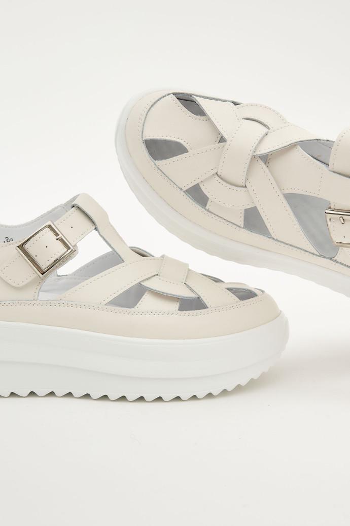 Сандалии женские LONZA на платформе р. 42 Бежевый (198409) - фото 4 Сандалии женские LONZA на платформе р. 42 Бежевый (198409) - фото 4