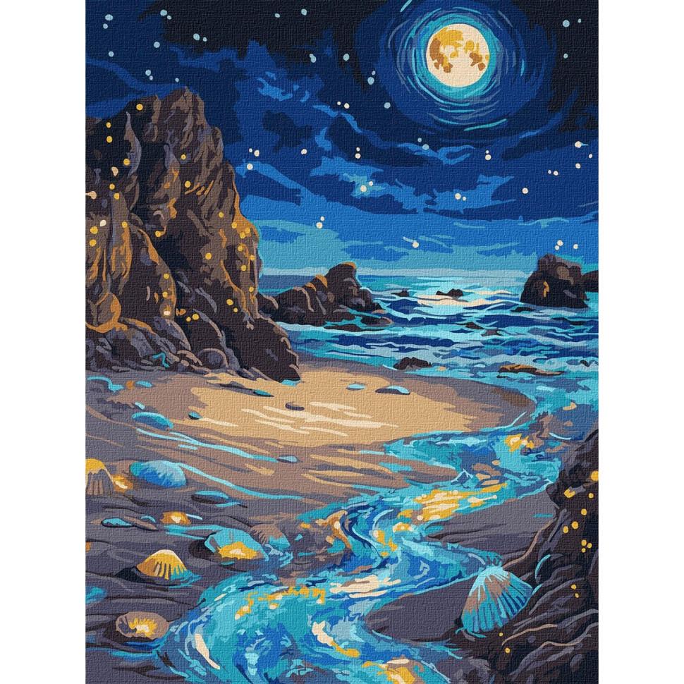 Картина за номерами Ideyka KHO6387 Сяючий берег з фарбами металiк extra 30х40 см (2746681453)