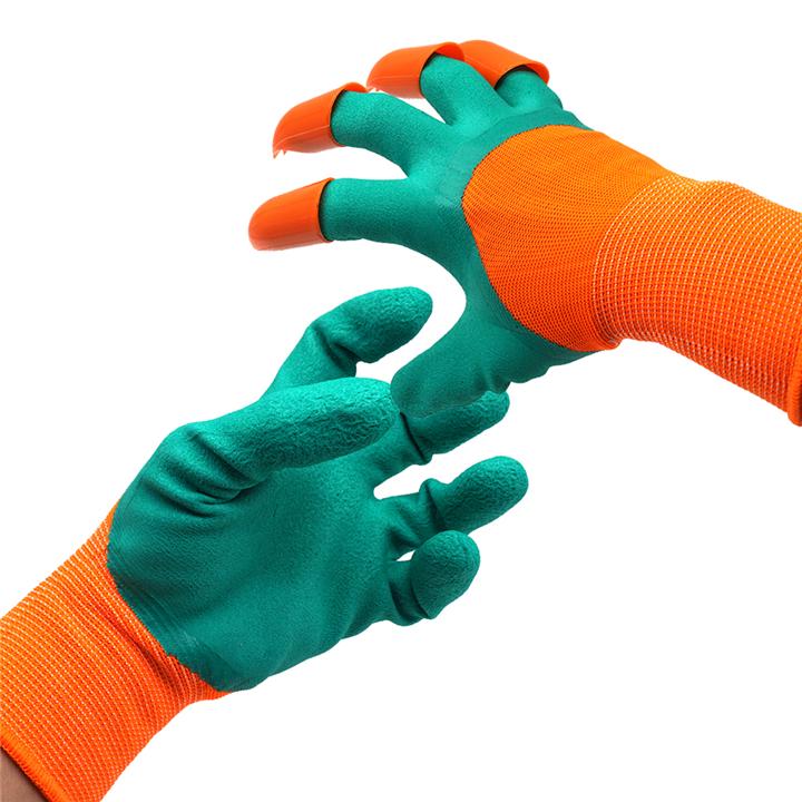 Садовые перчатки с раздвоенными когтями Garden Genie Gloves Зеленый/Оранжевый (b7bf5587) - фото 4