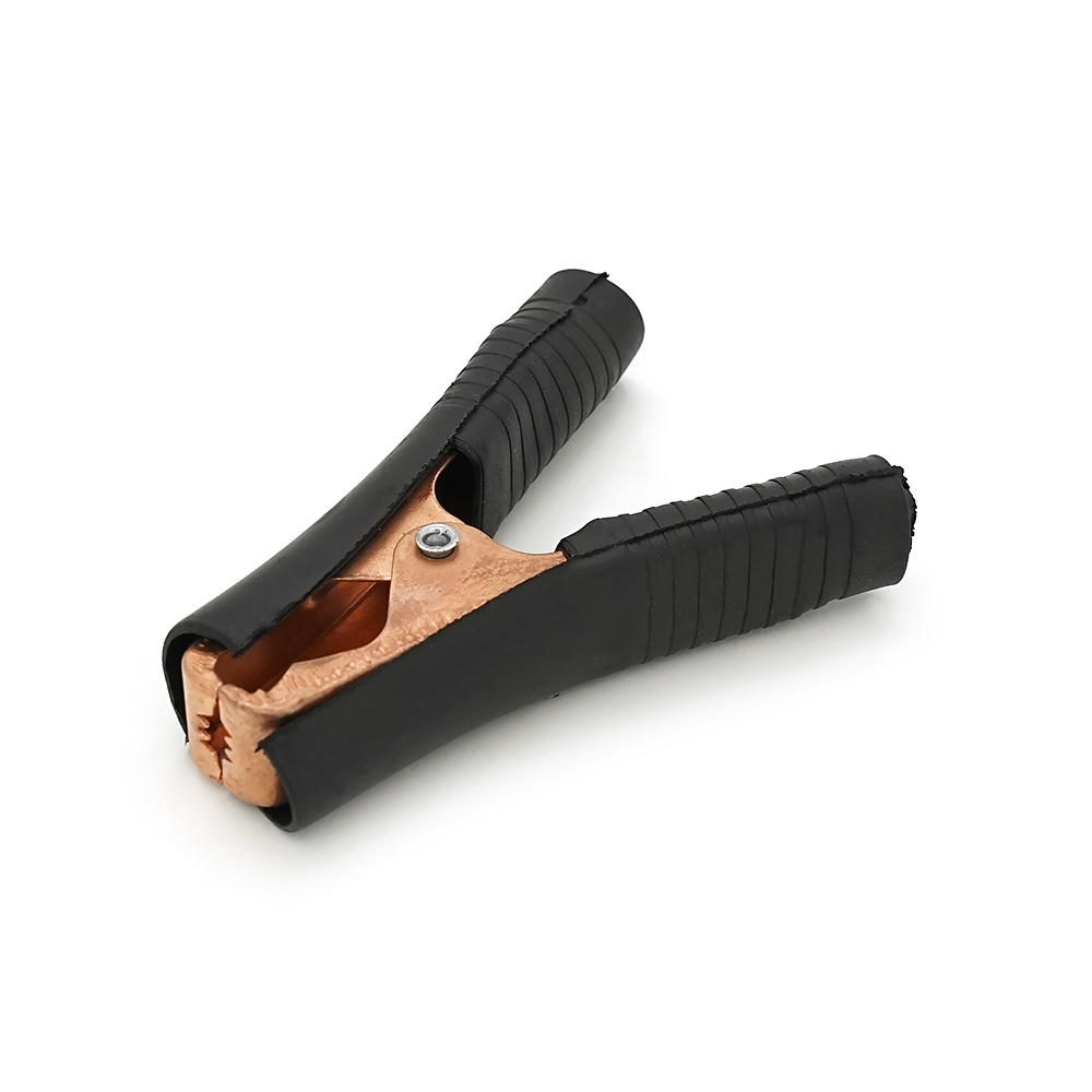 Затискач акумуляторний крокодил 100А гумовий кожух Q25 95 мм Чорний (YUT_V7021)