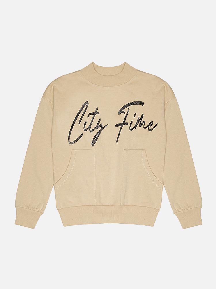 Свитшот для девочки ЦБ-00224619 146 см Бежевый (28575439)