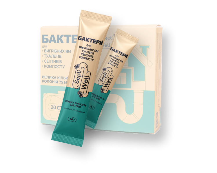 Бактерії для вигрібних ям та септиків SeptiWell 20 стіків по 10 г (4820278500455) - фото 2