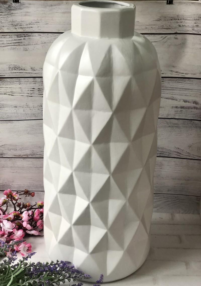 Ваза керамическая BonaDi Моли муар 65 см White