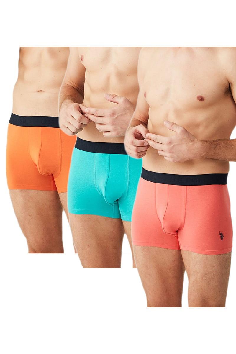 Труси боксеры U.S. Polo ASSN р. 54/2XL 3 шт. Оранжевый/Мятный/Коралловый (67903)